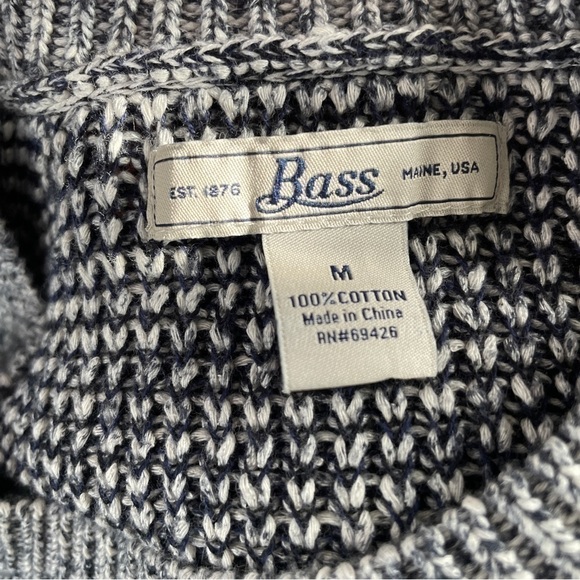 Bass womens 100% cotton crew neck blue/grey sweater size Medium - Picture 5 of 5
